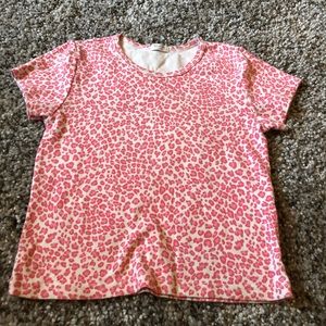 xs-s brandy melvile pink preppy cheetah printed top.